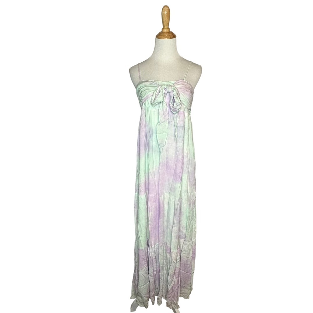 NWOT BTFL-Life for Anthropologie TieDye Tie Front Maxi Dress m - Picture 4 of 15